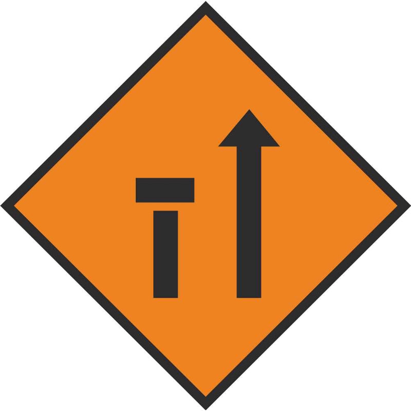 WK 041 ROAD SIGN 600 X 600 LEFT LANE CLOSED